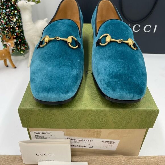 Men’s Gucci velvet horse bit loafers size 9 fits 10 US made in Italy - Picture 2 of 8